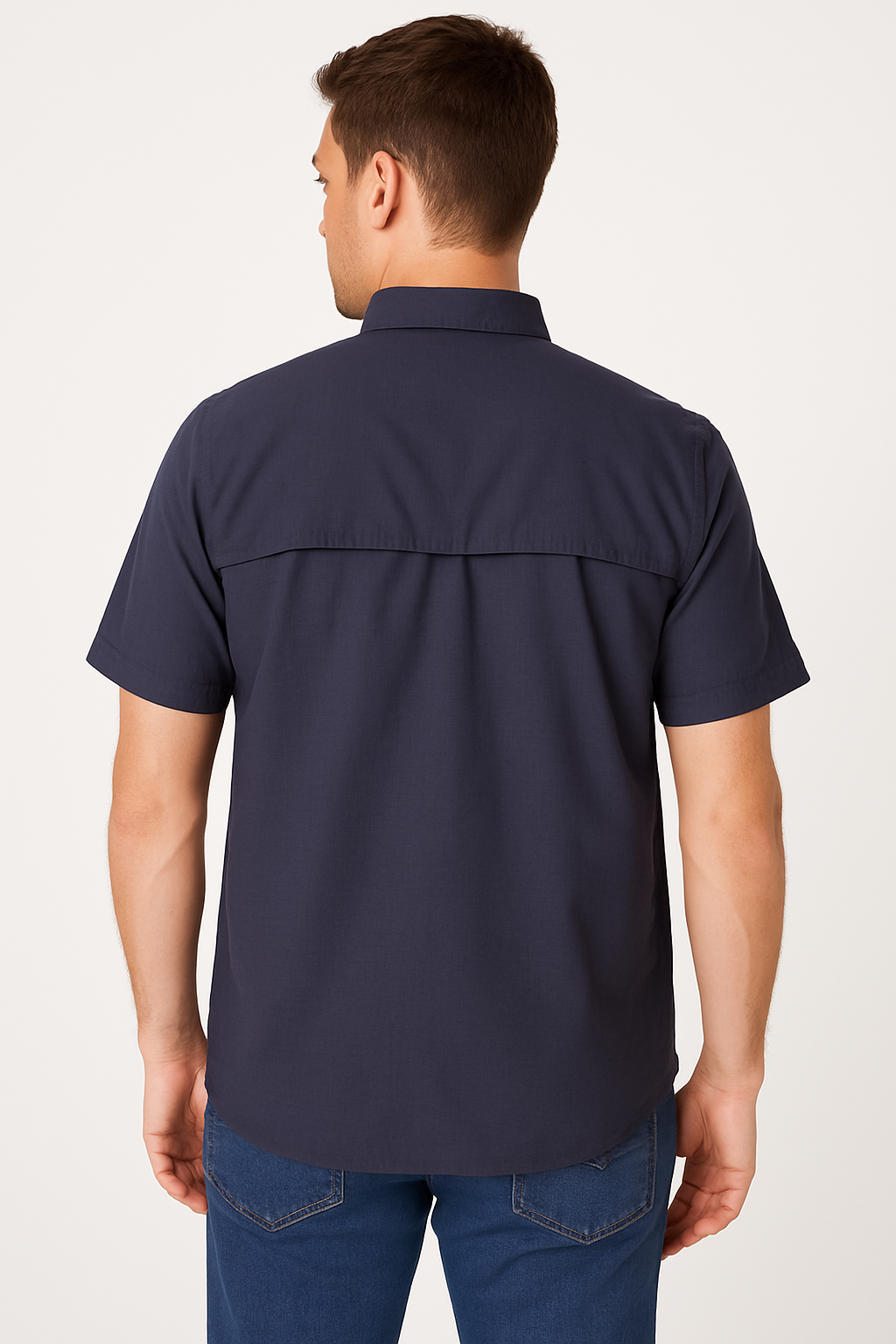 Ripstop "Breeze Back" Vented Short Sleeve Button Down Shirt